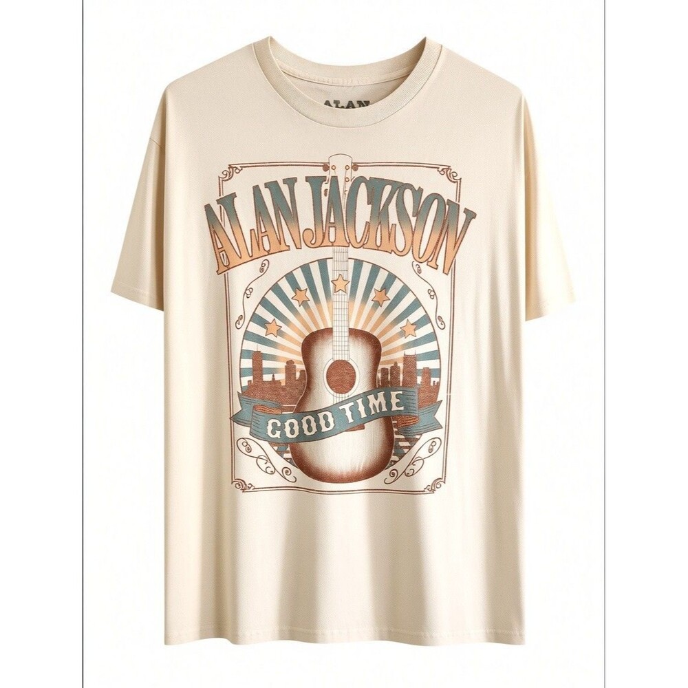 Cream Alan Jackson 'Good Time' T-shirt - Size Medium
